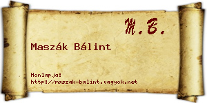 Maszák Bálint névjegykártya